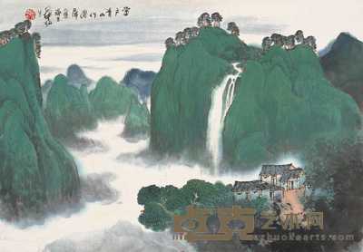 华拓 当户青山作画屏 镜心 42×59.5cm